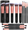 14 Pc Makeup Brushes - Premium Synthetic Foundation Powder Concealers Eye Shadows Rose Gold Makeup Brush Set